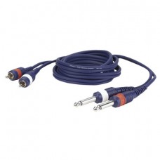 DAP Audio Skaņas vads 2 Jack Mono 6,3mm uz 2 RCA Male 1,5m DAP Audio Skaņas vads 2 Jack Mono 6,3mm uz 2 RCA Male 1,5m